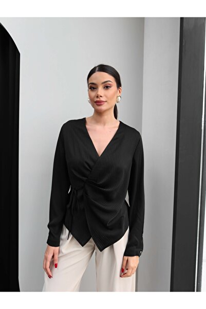 ESRAHELVACI Tie-up blouse with double breasted collar