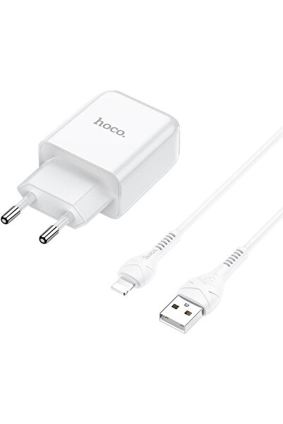 Hoco cu cablu Lightning N2 Vigour, 2A, 1 X USB, Alb