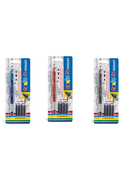CARIOCA Rollerball with ink cartridge, + 4 refills/blister, Primary