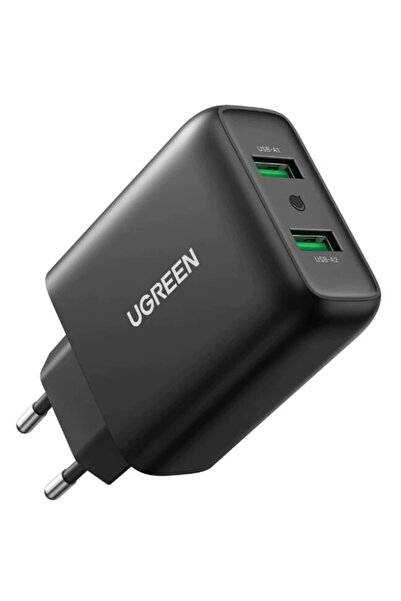 Ugreen Quick Charger 36W, 2 x USB, 5V/3A, Black