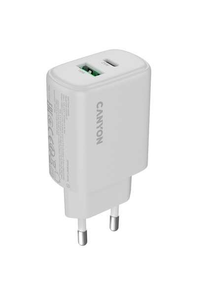 CANYON CNE-CHA250-21 1xPD 1x USB-C + 1x USB-A 1xQC EU 25W White
