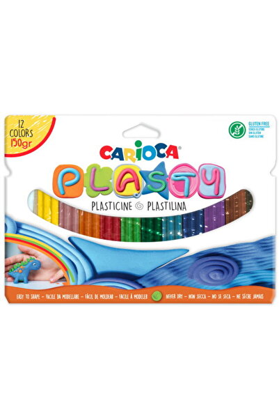 CARIOCA Gluten-free plasticine, 12.5 grams x 12 colors/box, Plasty