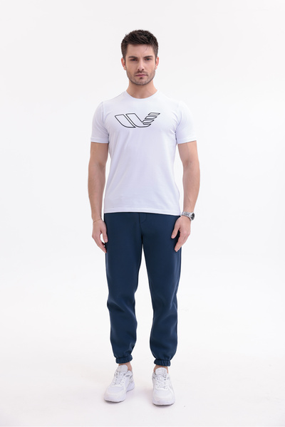 Rowinger 30/1 Single Jersey Fabric Crew Neck Logo Printed Short Sleeve Men's ...