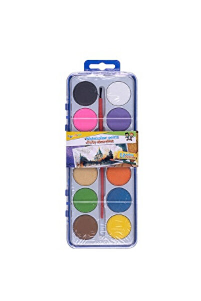 Gimboo Acuarele 12 culori/set + 1 pensula gratis,