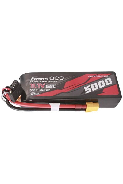 GENS ACE Acumulator Lipo scurt G-Tech 5000mAh 11.1V 60C 3S1P cu mufă XT60