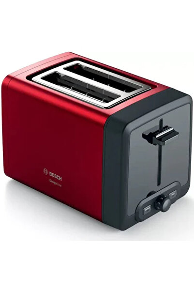 Bosch DesignLine TAT4P424, 970W, 2 slices of bread, Red