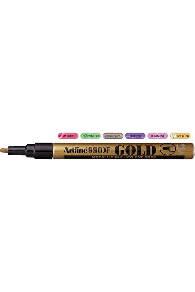 artline Marker cu vopsea 990XF, corp metalic, varf rotund 1.2mm - auriu