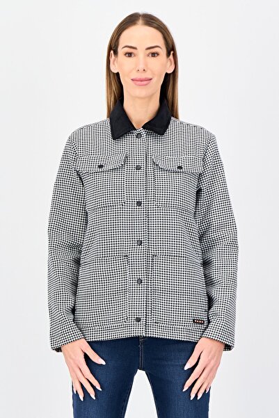 Vans Women Houndstooth Print Jacket Shirt, Multicolor