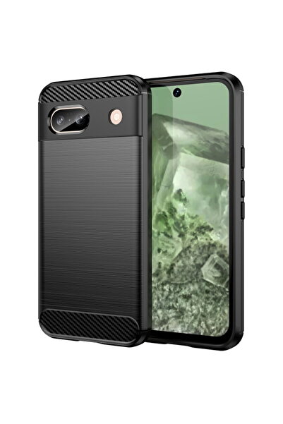 Techsuit Калъф за Google Pixel 8a - карбонов силикон - черен