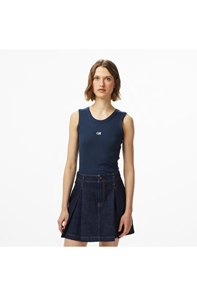 Calvin Klein Modal Tank Essential Kadın Mavi T-Shirt
