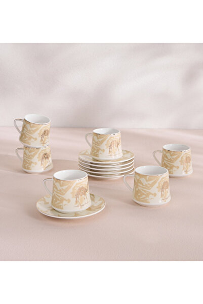 HABIB Badawi 12-Piece New Bone China Tea Set - 190 ml, Serves 6