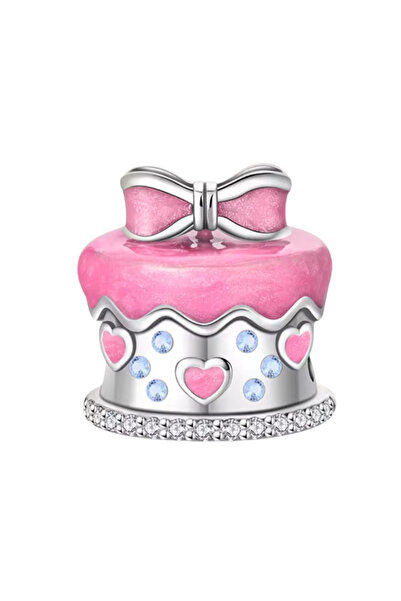 Fubena Pink Birthday Cake Bead Charm