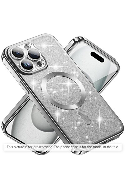 Techsuit iPhone 14 Pro Max Case - Luxury Glitter MagSafe - Silver