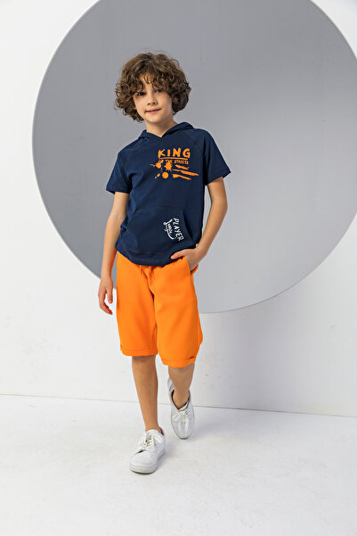 incity Boy's Hooded King Written Combed Cotton-Shirt-New Season