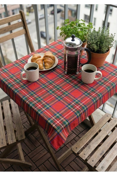 MiniStand Red Scottish Plaid Tablecloth Decorative Stylish Tablecloth for Bal...