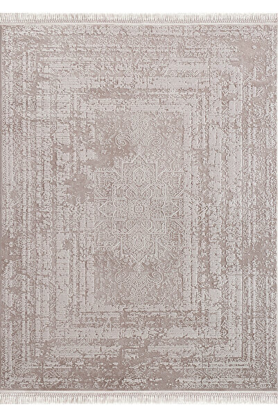 Flora TOZUMaz Bej Milyon Point Akrilik Halı, 11 mm Hav Modern Desenli, Uzun Ö...