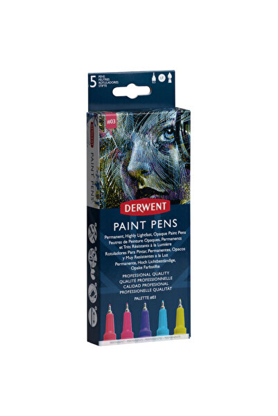Derwent Liner Professional, 0.5 mm, pentru suprafete multiple, 5 buc/set, cul...