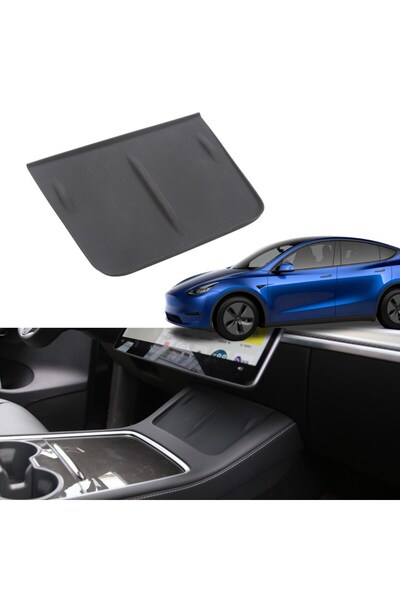 TESLA Model Y - Model 3 TPE Plastik Telefon Şarj Pedi - Siyah
