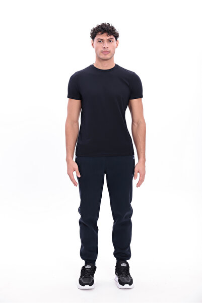 Rowinger 3 Thread Thick Textured Zipper Pocket Ribbed Cuff Men's Sweatpants