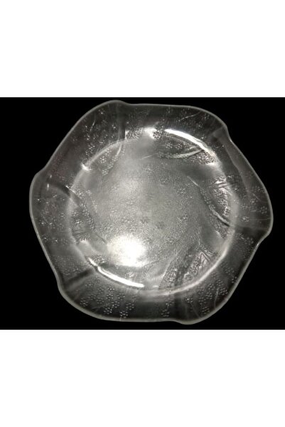 Bosphorus Leaf Pattern Glass Serving Plate Set 4 Pieces
