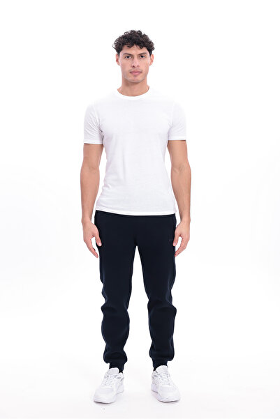 Rowinger 3 Thread Thick Textured Zipper Pocket Ribbed Cuff Men's Sweatpants