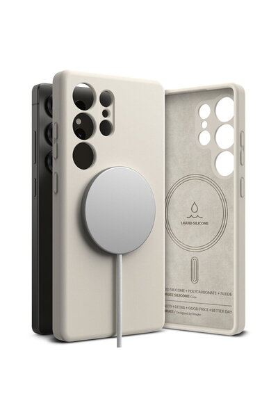 Ringke Husa pentru Samsung Galaxy S25 Ultra - Silicone Magnetic MagSafe - Stone