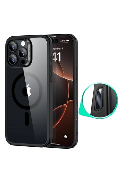 ESR Калъф за iPhone 16 Pro Max, Classic Hybrid HaloLock Slim, Черен/Прозрачен