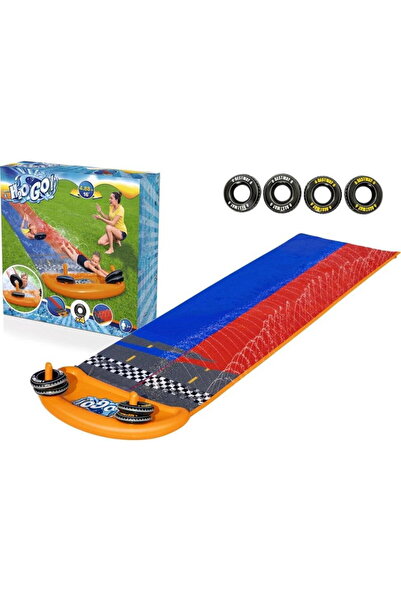 BESTWAY Tobogan dublu de apa, pentru copii, cu pulverizatoare de apa 52391, 4...