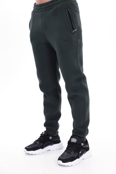 Rowinger 3 Thread Thick Textured Zipper Pocket Ribbed Cuff Men's Sweatpants