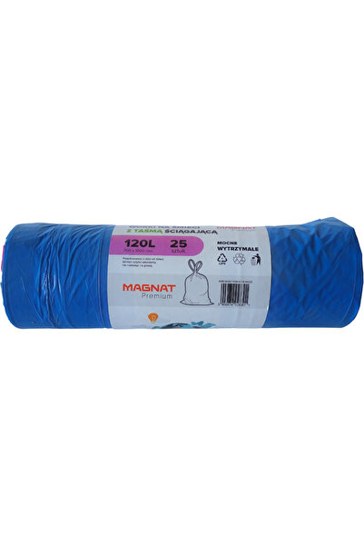 Resaco Recycled plastic bags, standard, 120L, with drawstring, 70x100cm, 30 m...