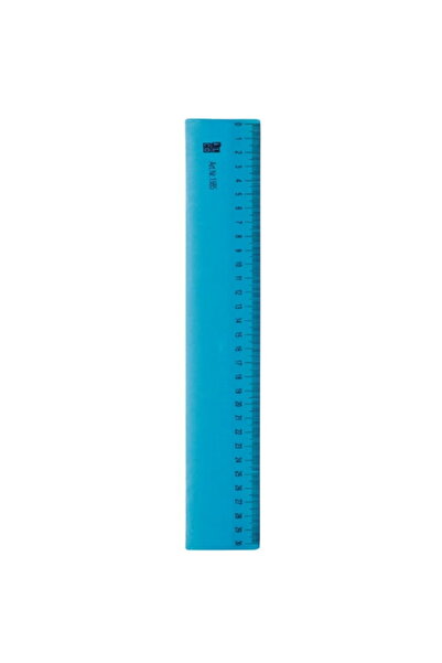 ALCO Flexible plastic ruler, 30cm, - transparent blue