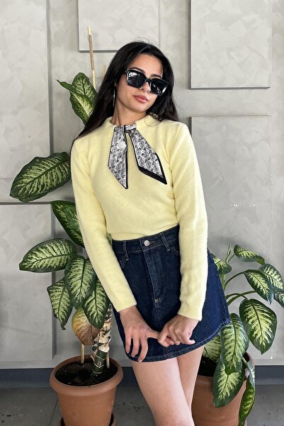 elif&co Flar Collar Long Sleeve Knitwear Sweater - Yellow Yellow