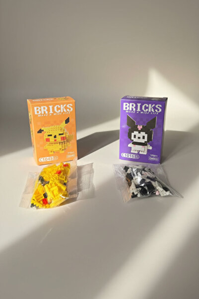 VerdeHome 14+ Bricks Yapı Oyuncağı 2’li Set – Pikachu & Kuromi Mini Blok Figü...