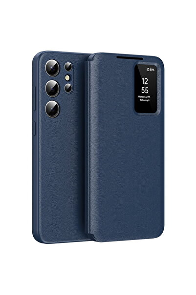 Techsuit Husa pentru Samsung Galaxy S23 Ultra - SmartView Series - Blue