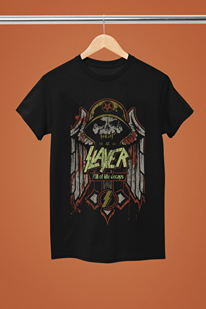 MAGORS SLAYER TRUPA ROCK TSHIRT IMPRIMAT DIN BUMBAC Mâneci scurte