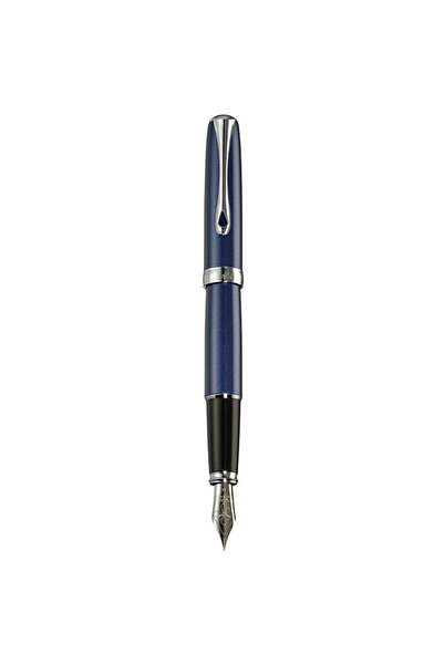 Diplomat Excellence A2 pen, with M nib, stainless steel - Midnight Blue Chrome