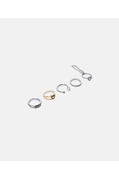 Twist KARMA FİGÜRLÜ VE SUNİ İNCİLİ YÜZÜK SETİ