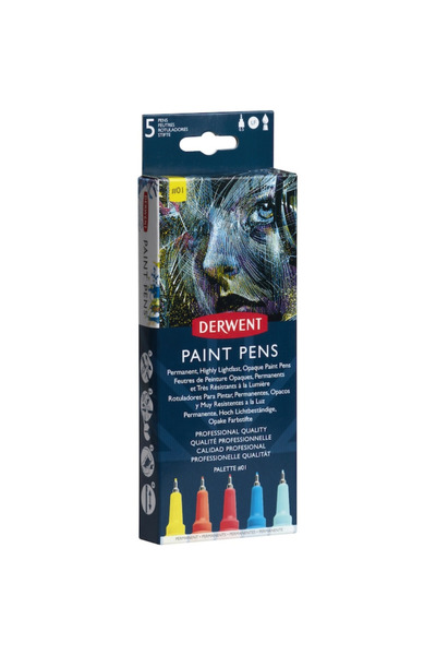 Derwent Liner Professional, 0.5 mm, pentru suprafete multiple, 5 buc/set, cul...
