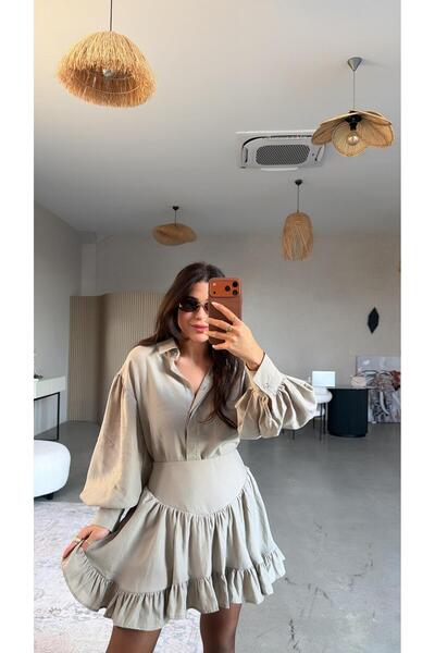 Buket Teke Mink Silk Tencel Fabric Skirt Shirt Set