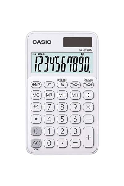 Casio Calculator SL-310UC-WE de buzunar Basic, alb