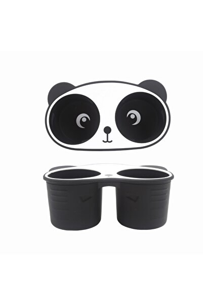 TESLA Model Y - Model 3 Center Console Panda Silicone Cup Holder - Black - White