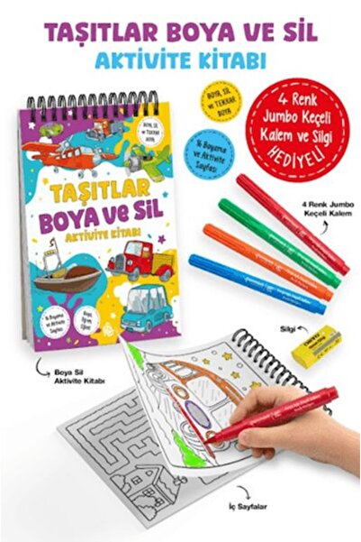 Karatay Yayınları Taşıtlar Boya ve Sil Aktivite Kitabı 3 Yaş