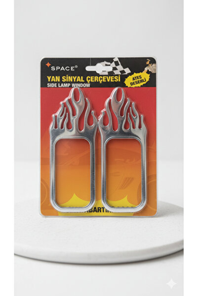 TRM Alev Desenli Çamurluk Yapıştırma Venti Nikelaj 6X12 cm 2 Adet01