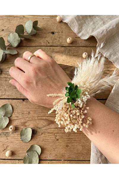 Soilhandmade Pampas Çiçekli Nedime Bilekliği, Lohusa, Doğum günü, Bekarlığa V...