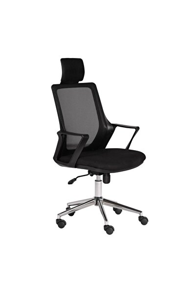 Ofisbazaar Alf Fileli Yönetici Koltuğu | Ergonomik Başlıklı Ofis Koltuğu Siya...