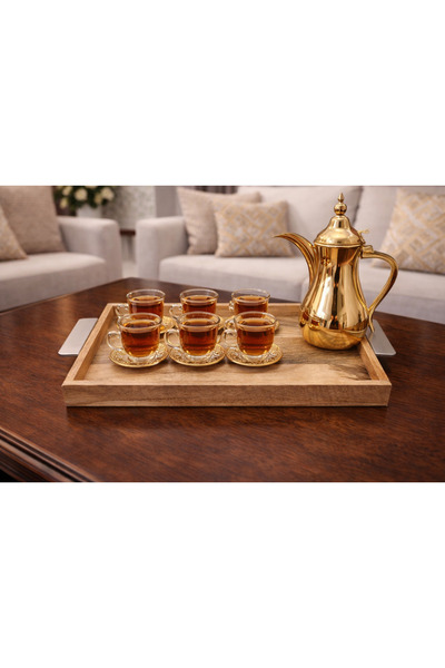 Generic An elegant wooden tray for serving coffee and tea – a touch of class ...