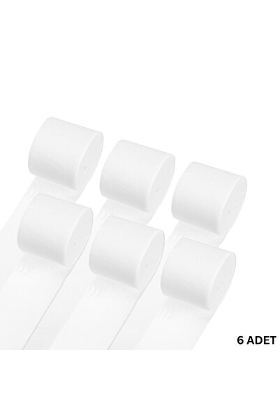 roco paper Beyaz Krapon Kağıdı Rulosu, 6’lı Paket, Çiçek Yapım, Parti, El İşi...