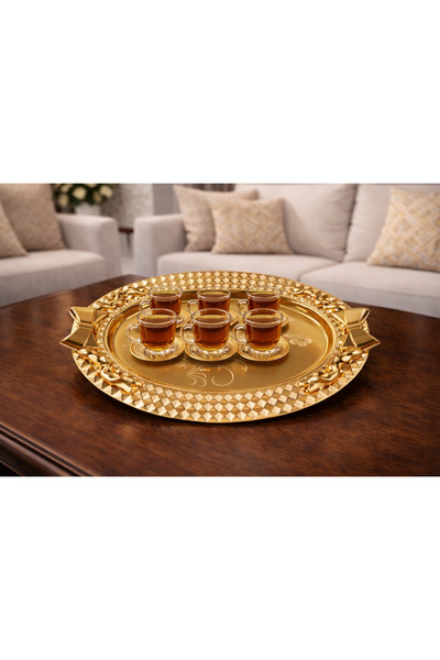 Generic Luxurious gold serving tray – Majlis elegance