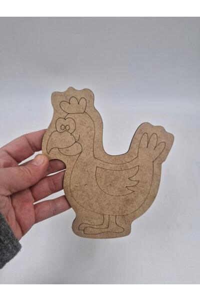 Mu Art Ahşap 10 قطع من الفنون الخشبية للرسم على شكل دجاجة لطيفة للأنشطة المدر...