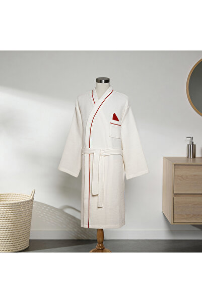 Altınbaşak Vibe 100% Cotton Pique Bathrobe White (L/Xl)